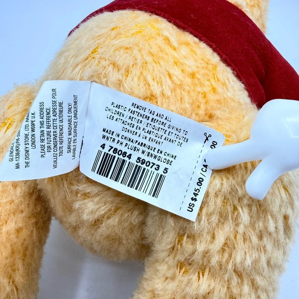 Vintage Disney 2002 Holiday Winnie the Pooh Stuffed Plush Toy Christmas Bear